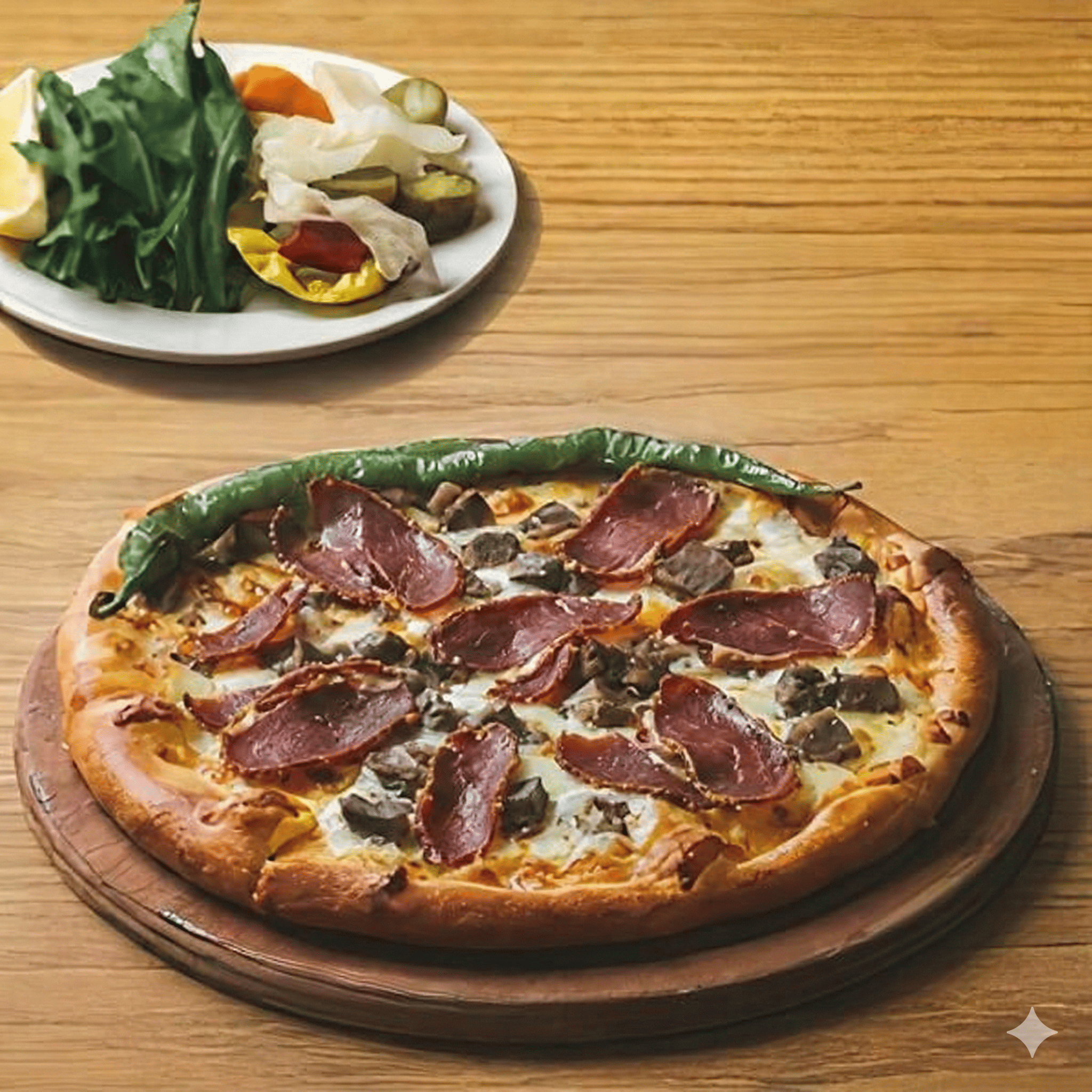 Yuvarlak Kavurmalı & Pastırmalı Pide